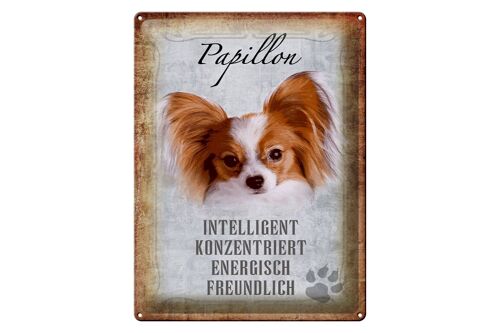 Blechschild Spruch 30x40cm Papillon Hund Geschenk