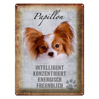 Blechschild Spruch 30x40cm Papillon Hund Geschenk