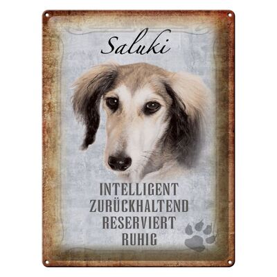 Cartel de chapa que dice 30x40cm Saluki perro regalo tranquilo