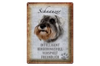 Plaque en étain disant cadeau pour chien Schnauzer 30x40cm 1