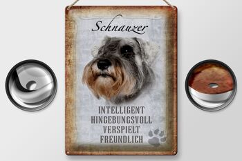 Plaque en étain disant cadeau pour chien Schnauzer 30x40cm 2