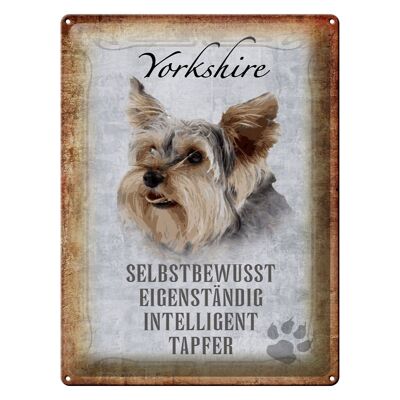 Cartel de chapa con texto "Regalo de perro Yorkshire" de 30x40 cm