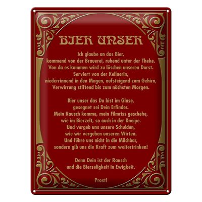 Blechschild 30x40cm Prost Bier unser Geschenk