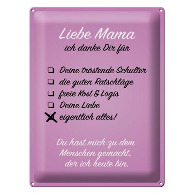 Blechschild Spruch 30x40cm Liebe Mama ich danke Geschenk