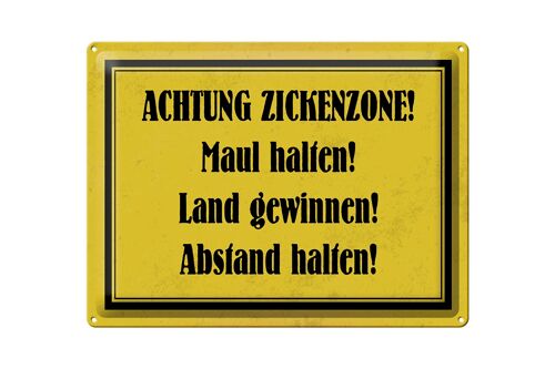 Blechschild Hinweis 40x30cm Achtung Zickenzone Geschenk