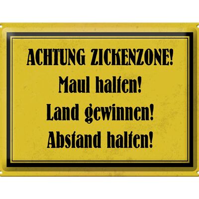 Blechschild Hinweis 40x30cm Achtung Zickenzone Geschenk