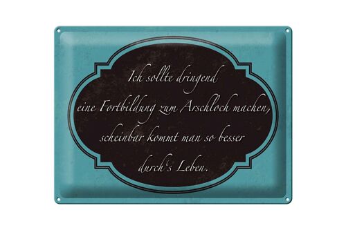 Blechschild Spruch 40x30cm ich Fortbildung zum Arschloch