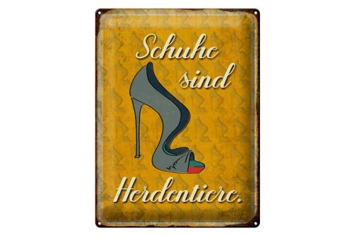 Blechschild Spruch 30x40cm Schuhe sind Herdentiere