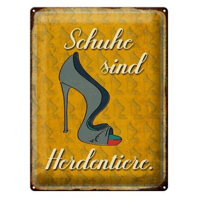 Blechschild Spruch 30x40cm Schuhe sind Herdentiere