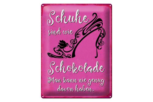 Blechschild Spruch 30x40cm Schuhe sind wie Schokolade