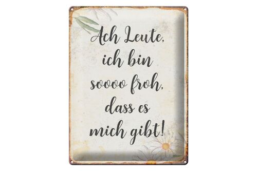 Blechschild Spruch 30x40cm Ach Leute ich bin soo froh