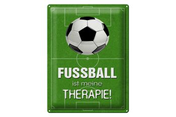 Plaque en tôle disant 30x40cm Le football est ma thérapie 1