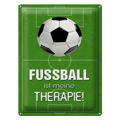 Blechschild Spruch 30x40cm Fußball ist meine Therapie