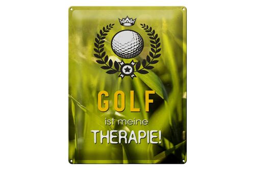 Blechschild Spruch 30x40cm Golf ist meine Therapie Geschenk