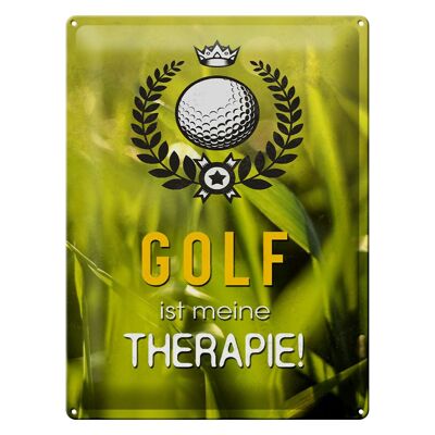 Blechschild Spruch 30x40cm Golf ist meine Therapie Geschenk