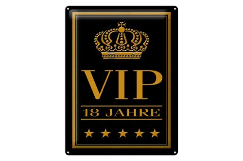 Blechschild Hinweis 30x40cm VIP 18 Jahre Geschenk