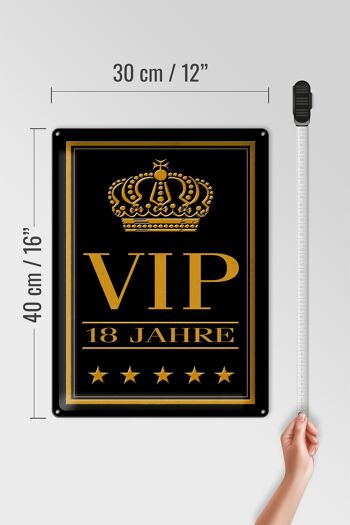 Plaque en tôle note 30x40cm cadeau VIP 18 ans 4