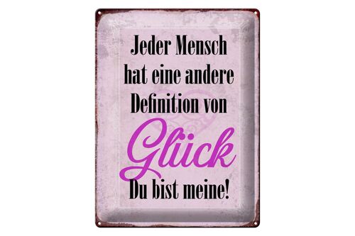 Blechschild Spruch 30x40cm Glück du bis meine Geschenk