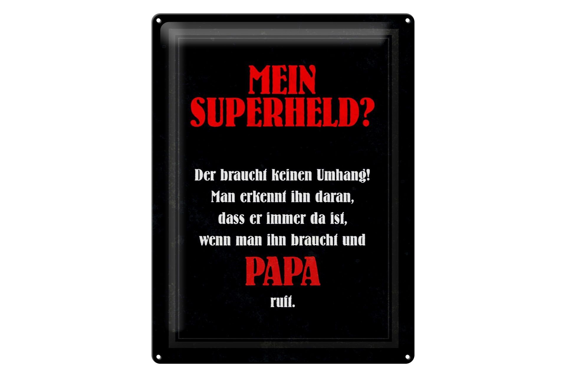 Targa in metallo con scritta 30x40 cm, regalo del mio papà supereroe