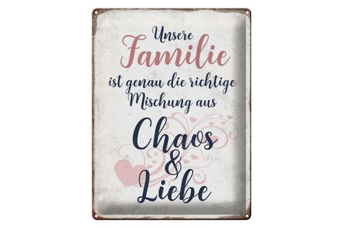 Blechschild Spruch 30x40cm unsere Familie Geschenk