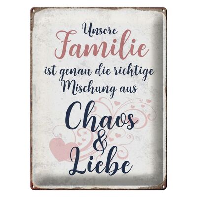 Blechschild Spruch 30x40cm unsere Familie Geschenk