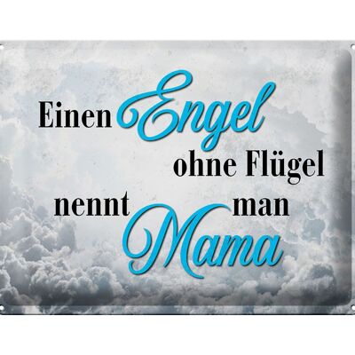 Cartel de chapa que dice 30x40cm Ángeles sin alas se llaman mamá