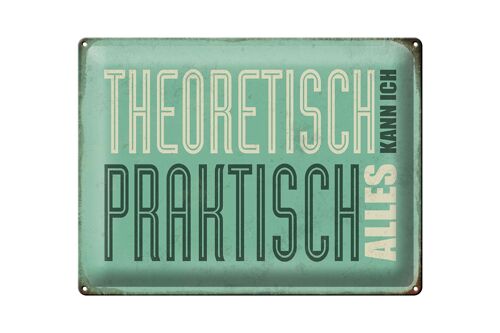 Blechschild Retro 40x30cm theoretisch praktisch kann alles