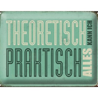 Tin sign Retro 40x30cm theoretically practically everything can
