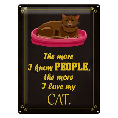 Targa in metallo con scritta "gatto, amo il mio regalo GATTO" 30x40 cm