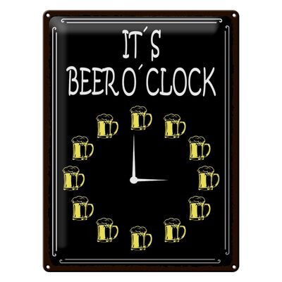 Blechschild Spruch 30x40cm it´s Beer o´clock Bier Alkohol