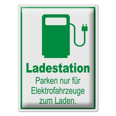 Metal sign parking 30x40cm charging station only electric vehicles