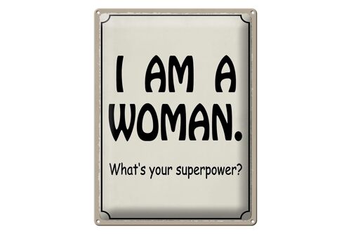 Blechschild Spruch 30x40cm i am a woman your superpower?