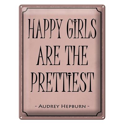 Blechschild Spruch 30x40cm happy girls are the prettiest