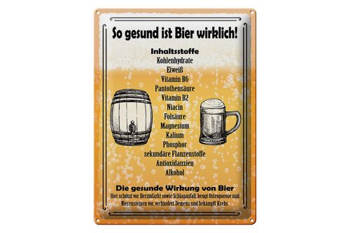 Blechschild Spruch 30x40cm so gesund ist Bier wirklich