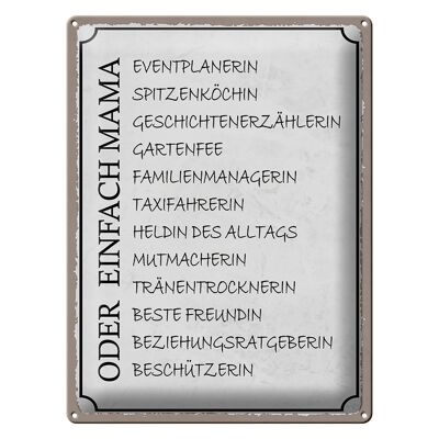 Blechschild Spruch 30x40cm Mama Familienmanagerin Freundin