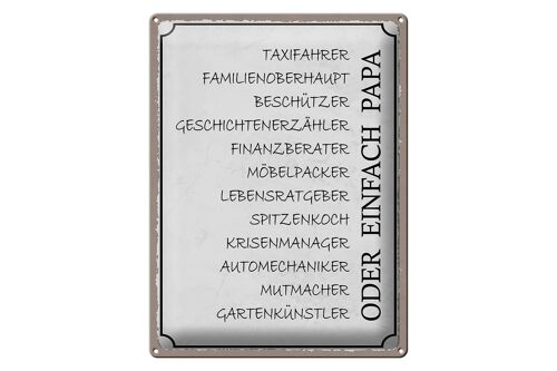 Blechschild Spruch 30x40cm Papa Taxifahrer Beschützer