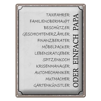 Blechschild Spruch 30x40cm Papa Taxifahrer Beschützer