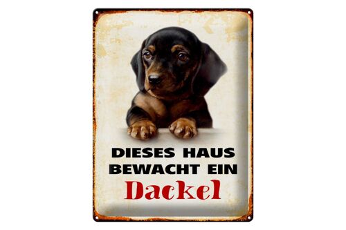 Blechschild Hund 30x40cm dieses Haus bewacht ein Dackel