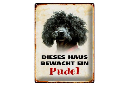 Blechschild Hund 30x40cm dieses Haus bewacht ein Pudel