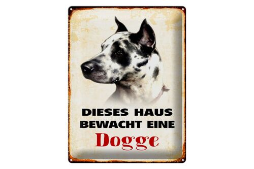 Blechschild Hund 30x40cm dieses Haus bewacht eine Dogge