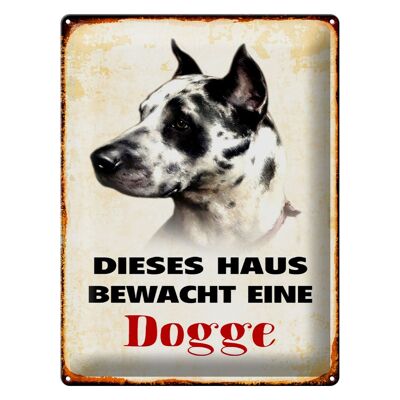Metal sign dog 30x40cm this house is guarded by a Great Dane