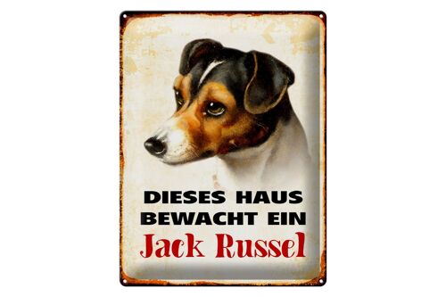 Blechschild Hund 30x40cm dieses Haus bewacht Jack Russel