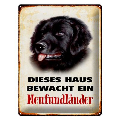 Blechschild Hund 30x40cm dieses Haus bewacht Neufundländer