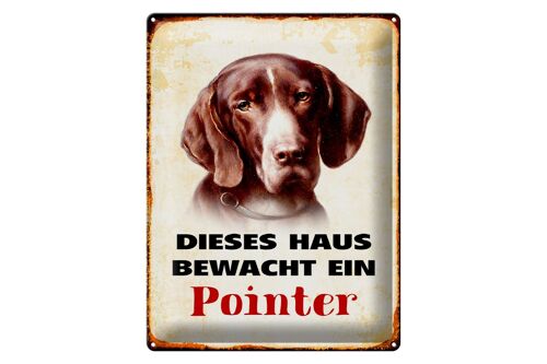 Blechschild Hund 30x40cm dieses Haus bewacht ein Pointer