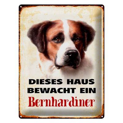 Blechschild Hund 30x40cm dieses Haus bewacht Bernhardiner