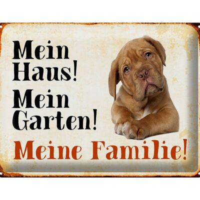 Metal sign dog 40x30cm beagle my house garden family