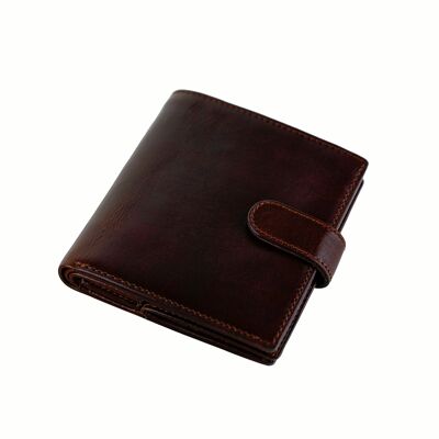 Leather Bifold Wallet with a Snap Closure - Ironweed