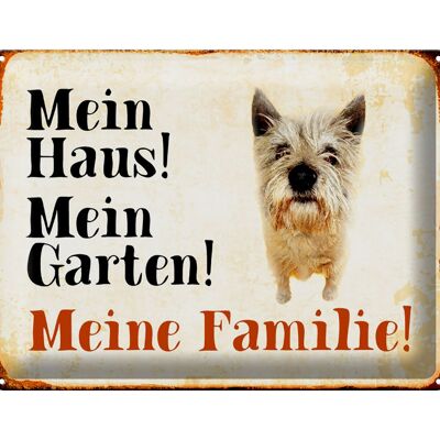 Blechschild Hund 40x30cm Yorkshire mein Haus Garten Familie