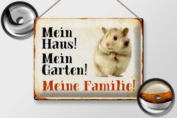 Plaque en tôle animaux 40x30cm hamster ma maison jardin famille 2