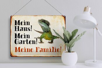 Plaque en tôle reptiles 40x30cm caméléon ma maison jardin 3